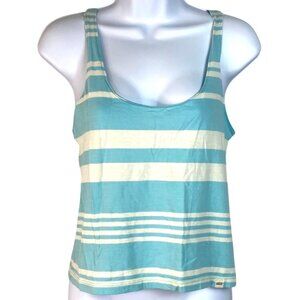 Vans Blue White Striped Sleeveless Scoop Neck Strappy Beach Surf Tank Top Size M